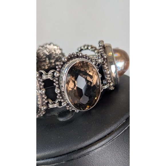 Stephen Dweck Vintage Necklace Bracelet Sterling Silver Carved Gemstone Estate - Picture 6 of 16